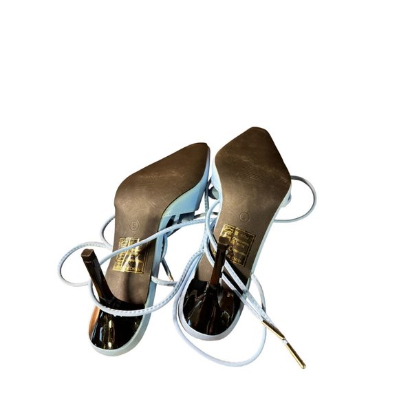 Nasty Girl Blue Gladiator Heels Women Size 5 - Picture 8 of 13